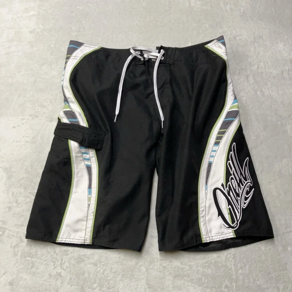 Vintage Y2K O'Neill Boardshorts Spellout Script Logo 2000s Surf 34 / Fits 36x11